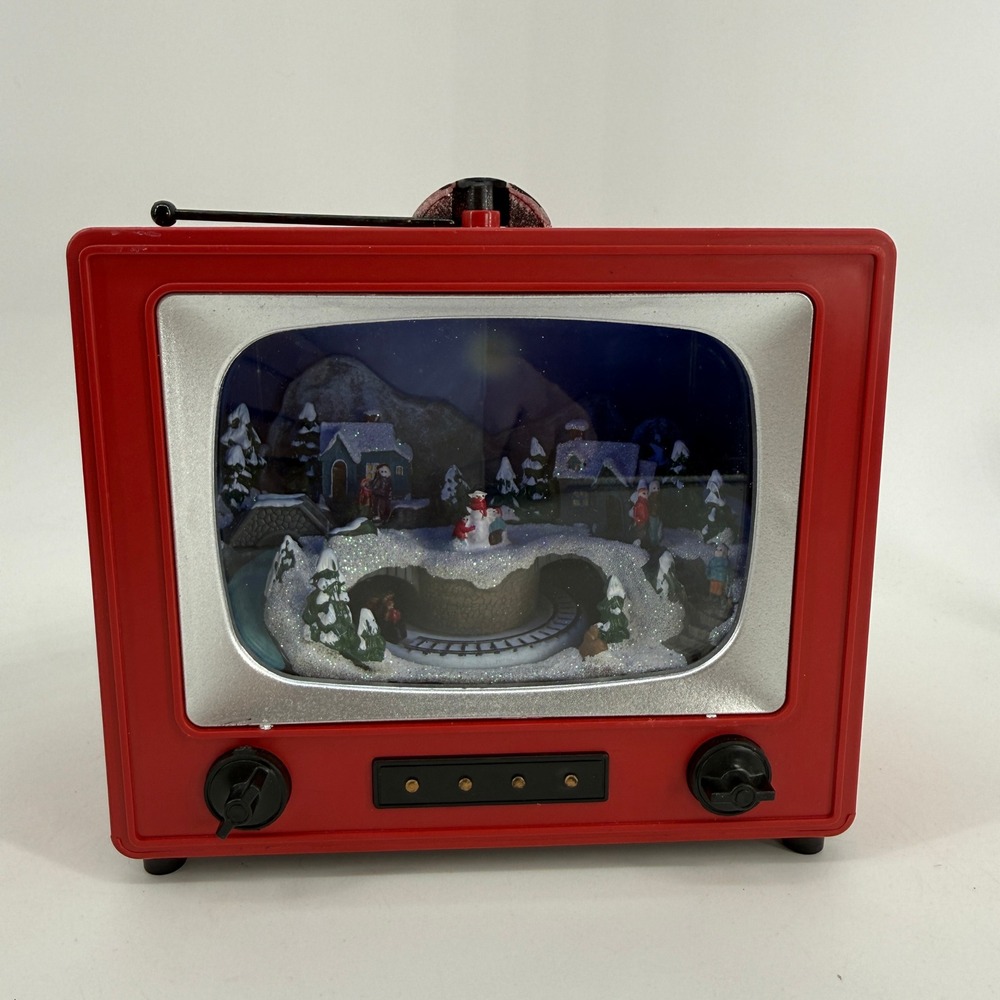 Odin parker Christmas Animated TV Village Red Retro Holiday Decor Train Scene